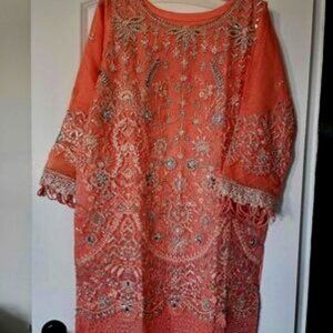 Pink Embroidery 3 Piece Dress